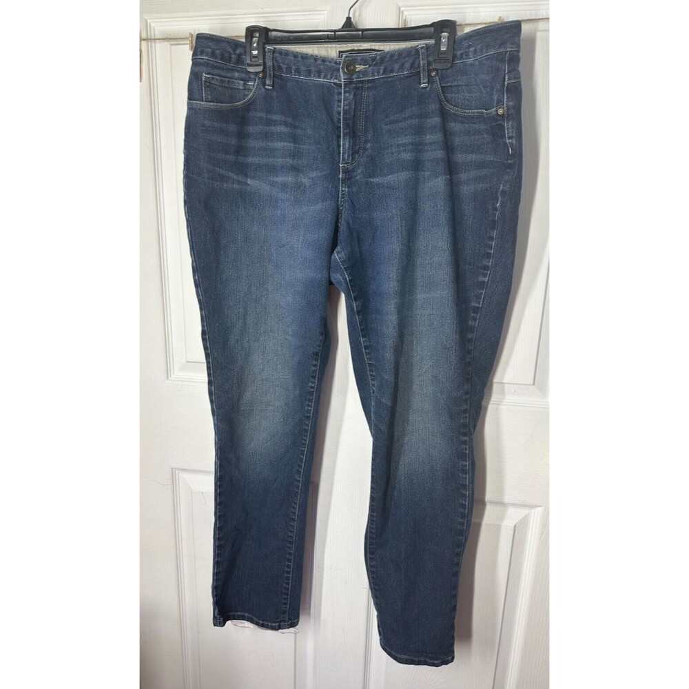 Cato Premium Jeans Womens 16 Medium Wash High Rise Tapered Leg Whiskering